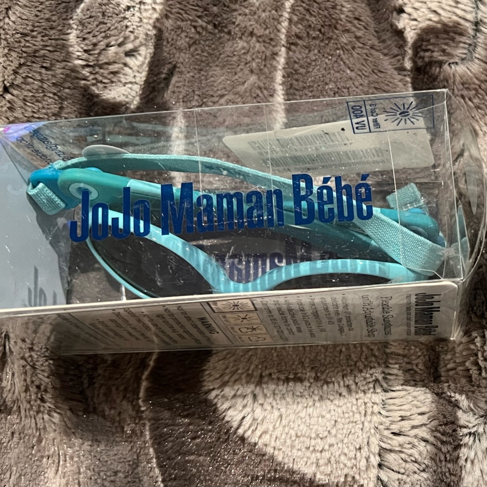 JoJo Maman Bébé Blue (Duck Egg) Kids' Flexible Sunglasses with Straps. NIB.